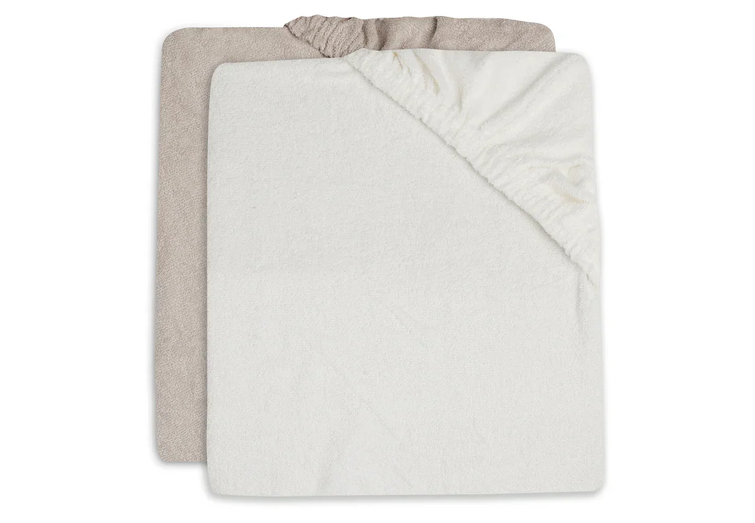 Housse matelas à Langer Éponge 50x70cm - ivoire/nougat- 2 Unités